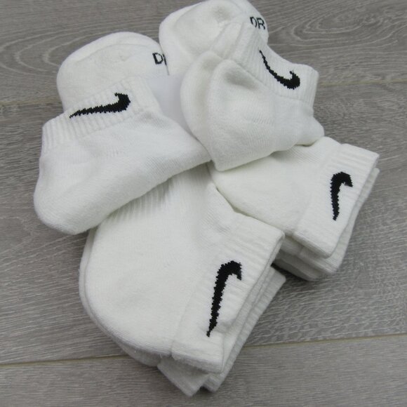 Nike Everyday Plus Cushion Low Socks White 6 Pack Women's 6-10 / Youth 5Y-7Y NEW - Picture 7 of 10